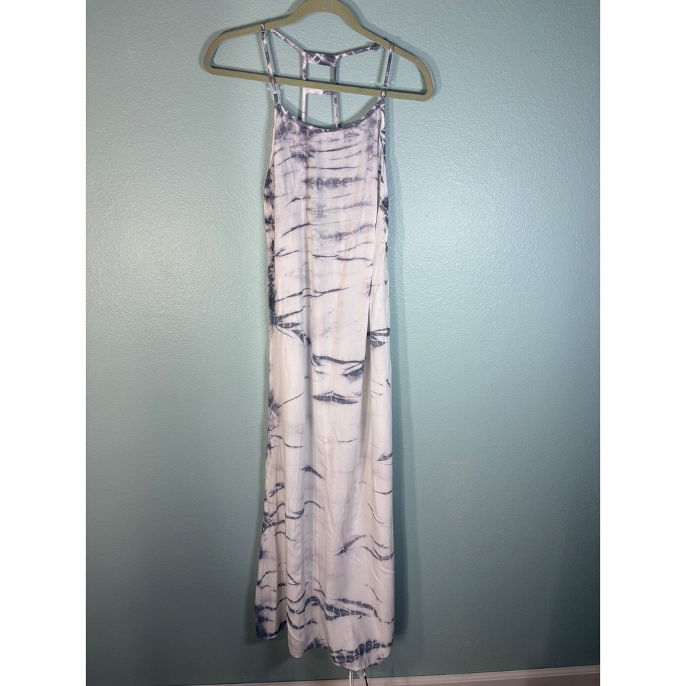 Lani Tie Dye Maxi Dress Small Grey White Strappy T-Back Viscose M069 N01028